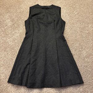 Theory SL Seamed Dress Womens 12 Charcoal Melange Ponte Fit & Flare Career NWT